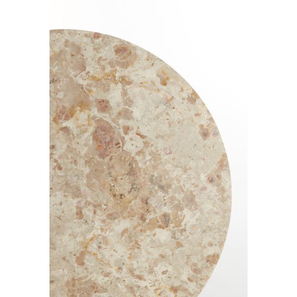 Side table 59x41 cm ZECA taupe marble+antique bronze - Image 5