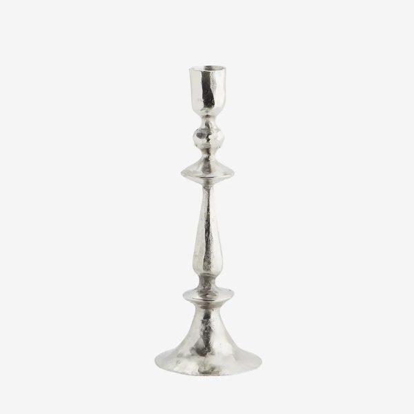 Hand Forged Iron Candle Holders 22cm Silver - Image 2