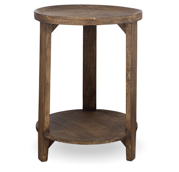 NKUKU -Triveni Mango Wood Side Table - Walnut Stain - Image 3